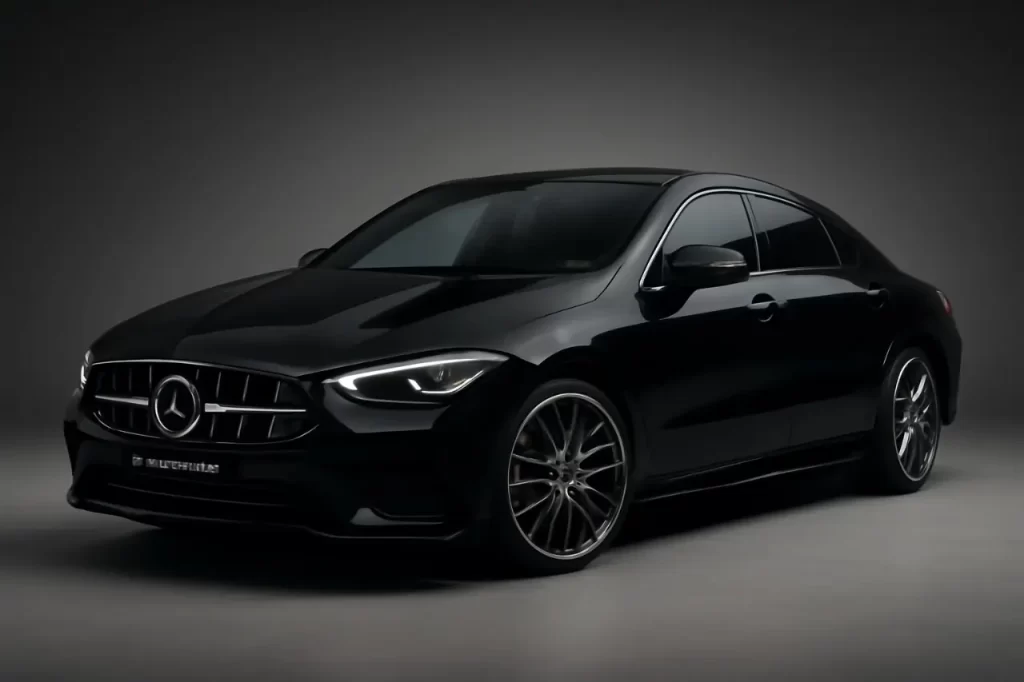 Mercedes-AMG CLA 35 aggressive front grille with LED headlights and sporty design