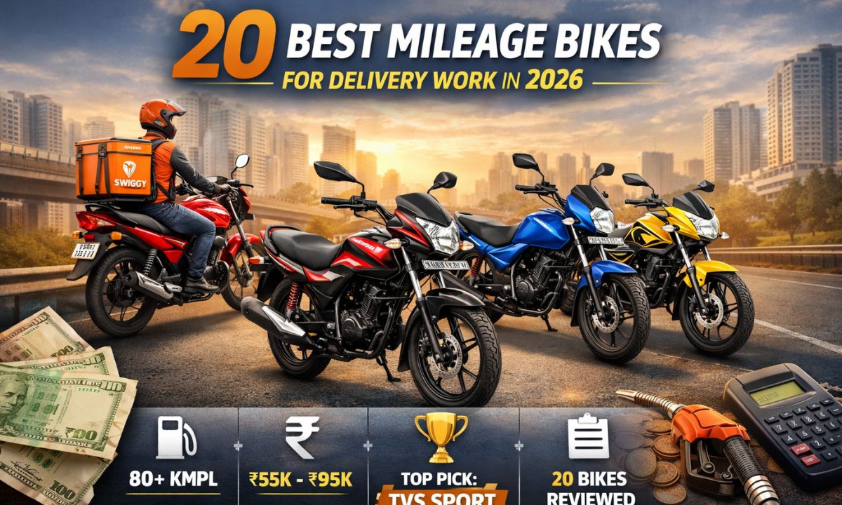 Top 20 Bikes With Best Mileage in India for Delivery Work 2026